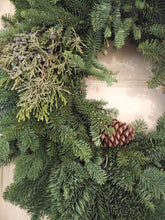 Load image into Gallery viewer, Mixed Noble Fir Wreath (With Cones)
