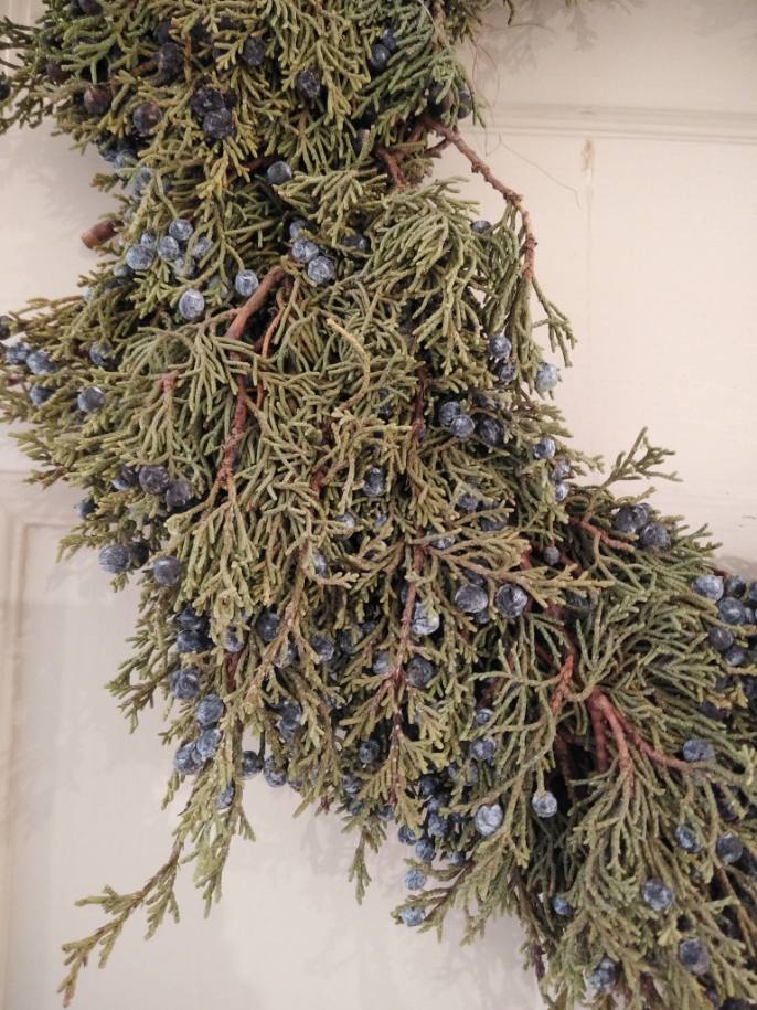Solid Blue Berried Juniper Wreath